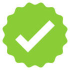 a green check mark with a white tick